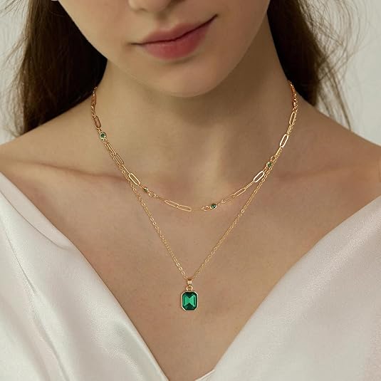 Smaragd Clover Pendant Nyaklánc | Arany