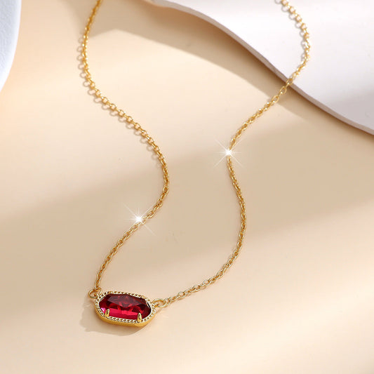 Classic Oval Rubin Nyaklánc | Arany