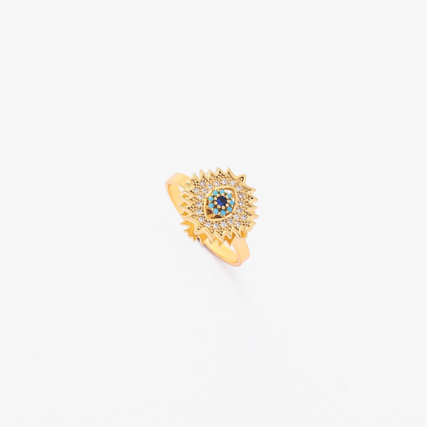 Zafír Sunburst Spinning Gyűrű | Arany
