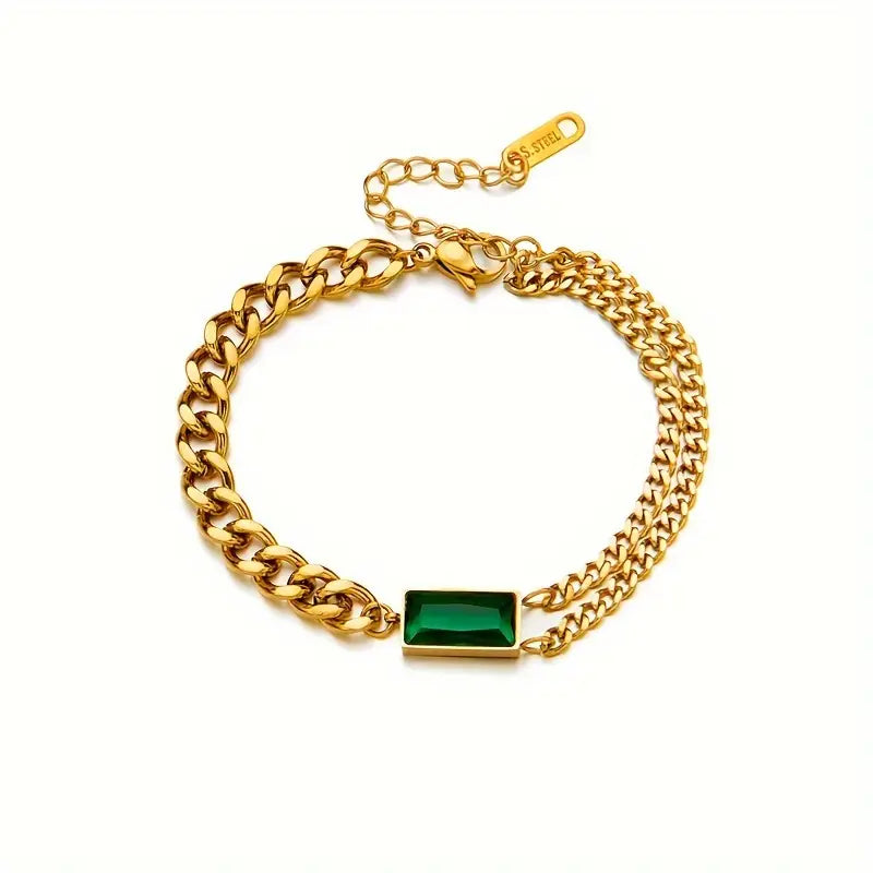 Arany Smaragd Bar Chain Karkötő