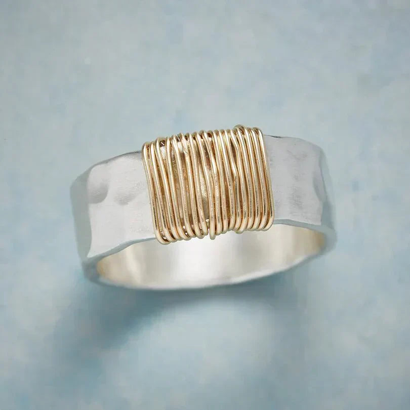 Ezüst and Arany Wire Wrapped Gyűrű