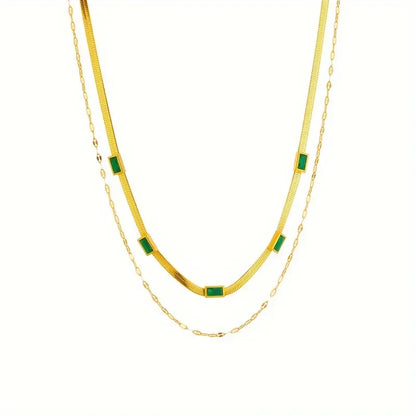 Sister Gem Double-Layer Retro Nyaklánc | Arany