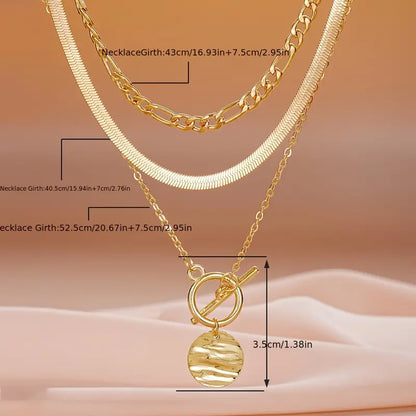 Savira Textured Coin Layered Nyaklánc | Arany