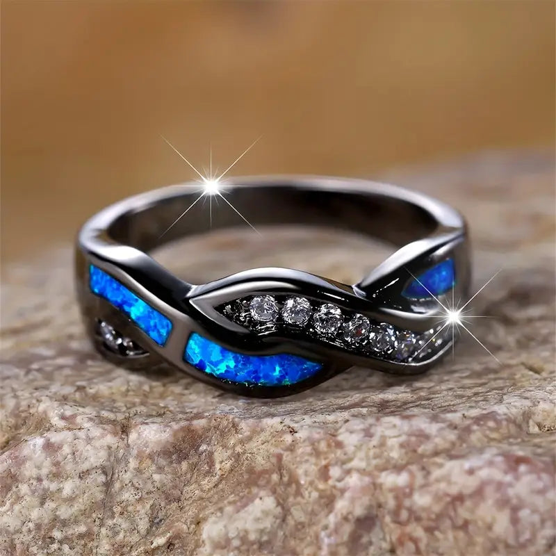 Ezüst Twisted Inlay Gyűrű