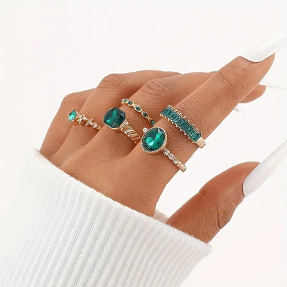 Zarina Exquisite Smaragd Gyűrű Készlet | Arany