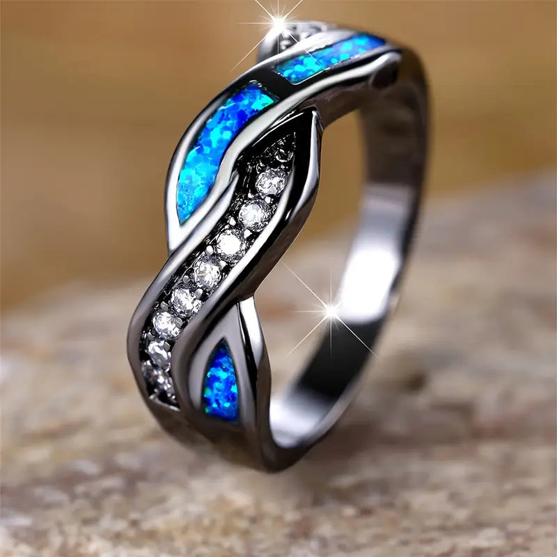 Ezüst Twisted Inlay Gyűrű