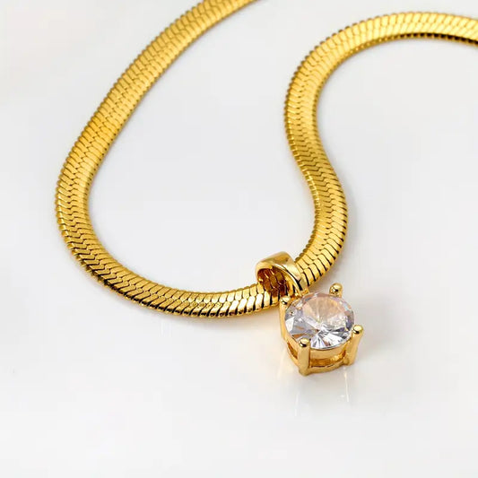 Elegant Rhinestone Pendant Nyaklánc | Arany