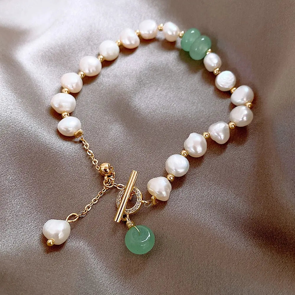 Freshwater Gyöngy & Jade Karkötő