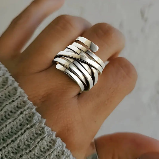 Ezüst Multi Band Wrap Gyűrű