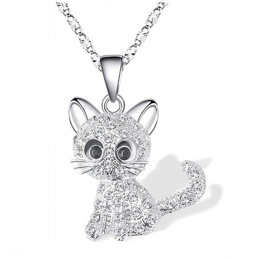 Ezüst Baby Kittens and Coloured Zirconia Nyaklánc