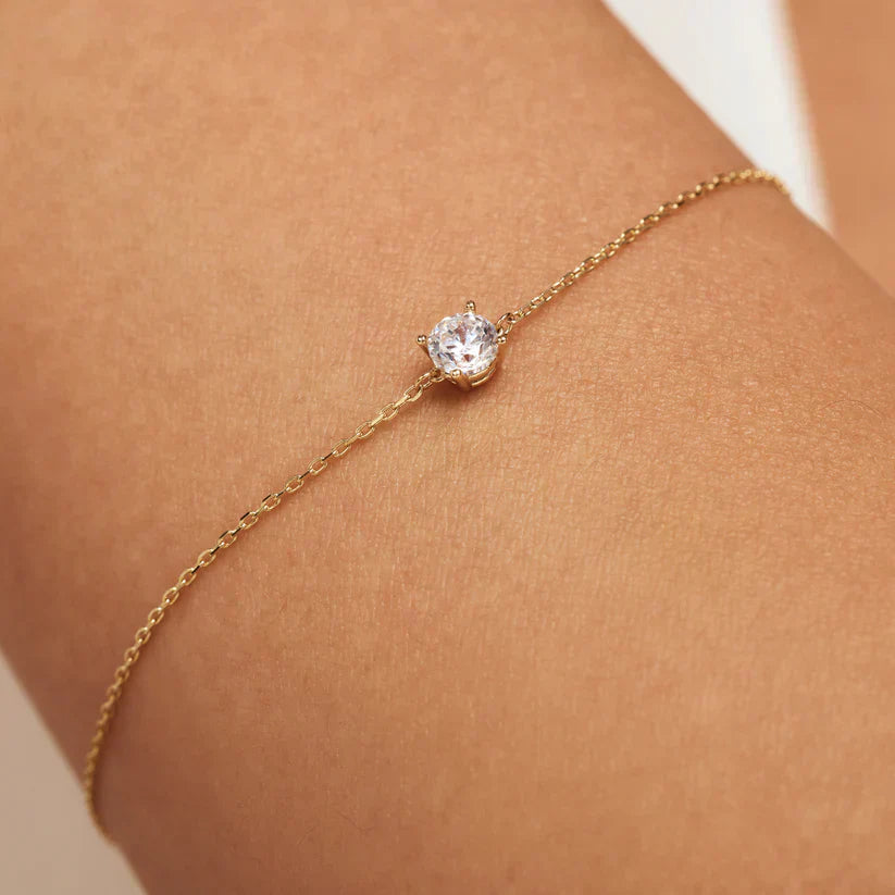 Cléa Moissanite Kő Karkötő | Arany