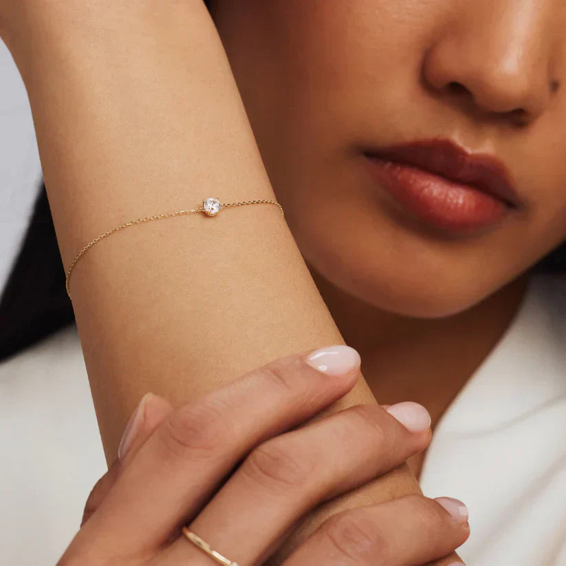 Cléa Moissanite Kő Karkötő | Arany