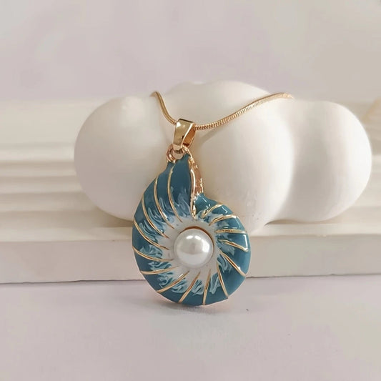 Seashell Gyöngy Arany Nyaklánc
