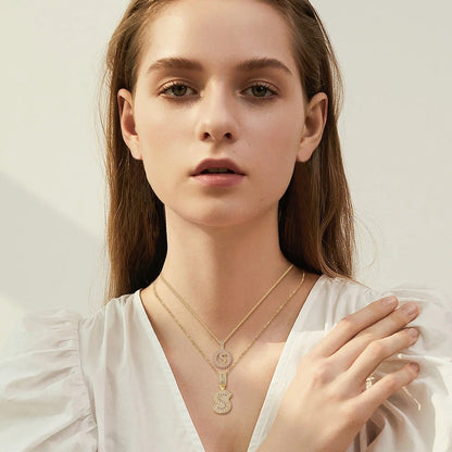 Pave letter initial nyaklánc készlet | Arany