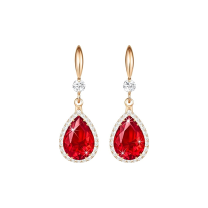 Rubin Teardrop Fülbevaló | Rose Arany