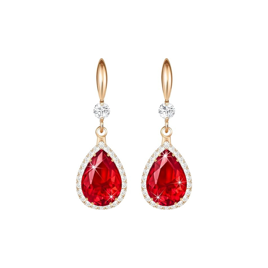 Rubin Teardrop Fülbevaló | Rose Arany