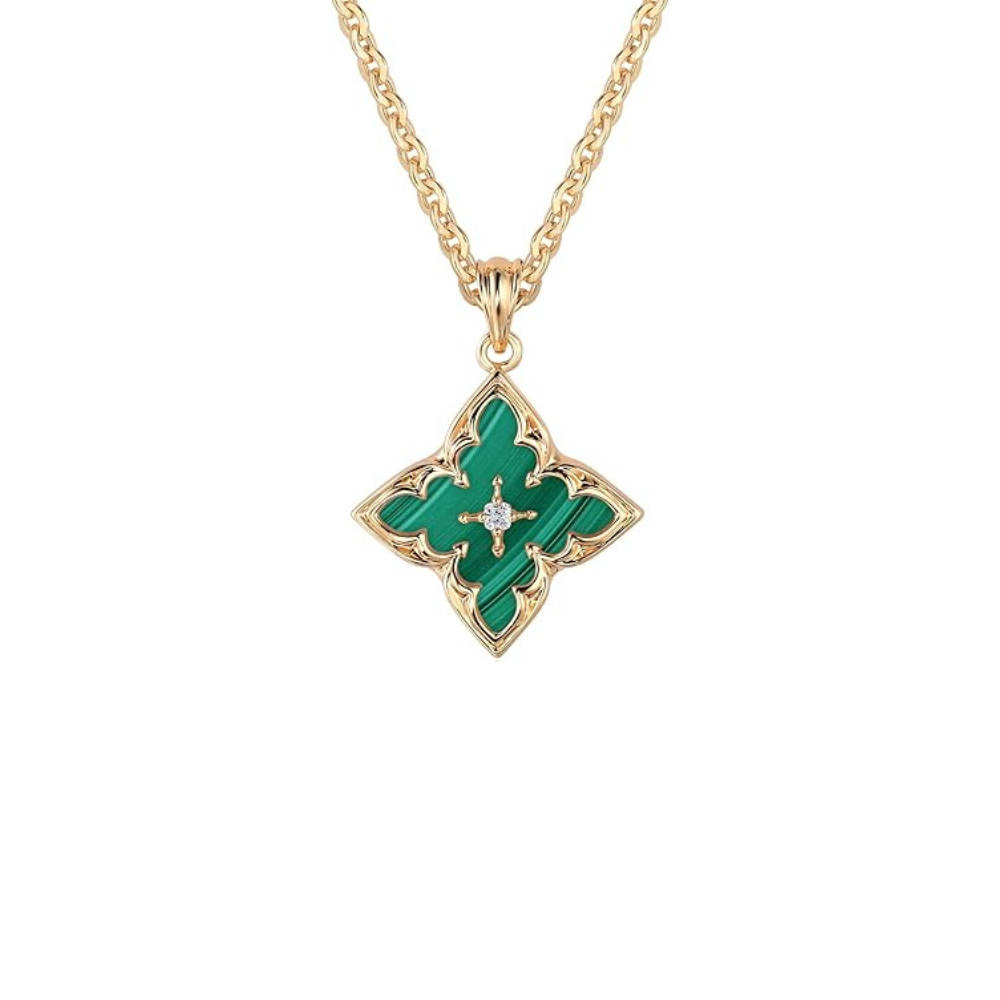 Smaragd Clover Pendant Nyaklánc | Arany