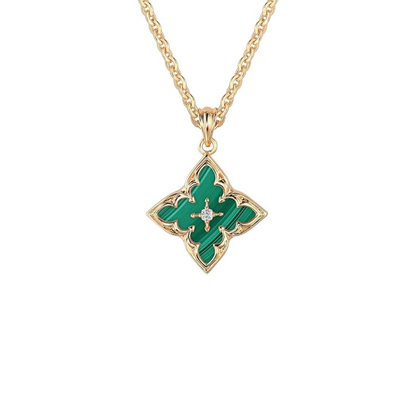 Smaragd Clover Pendant Nyaklánc | Arany