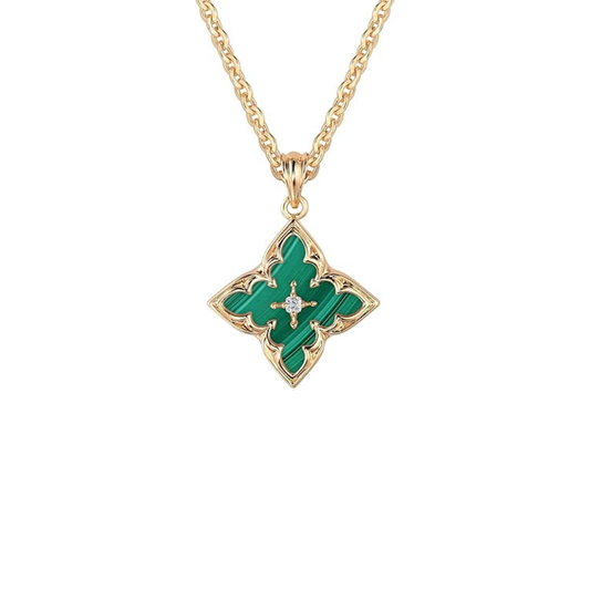 Smaragd Clover Pendant Nyaklánc | Arany