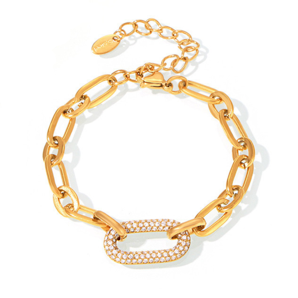 Paved Chunky Chain Link Ékszer Készlet | Arany