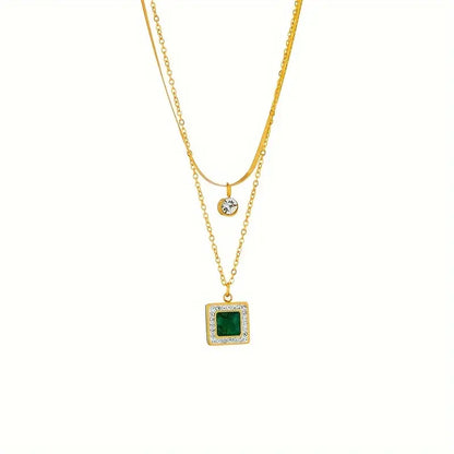 Arany Smaragd Layered Nyaklánc
