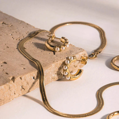 Mother-of-Gyöngy Medál Fülbevaló