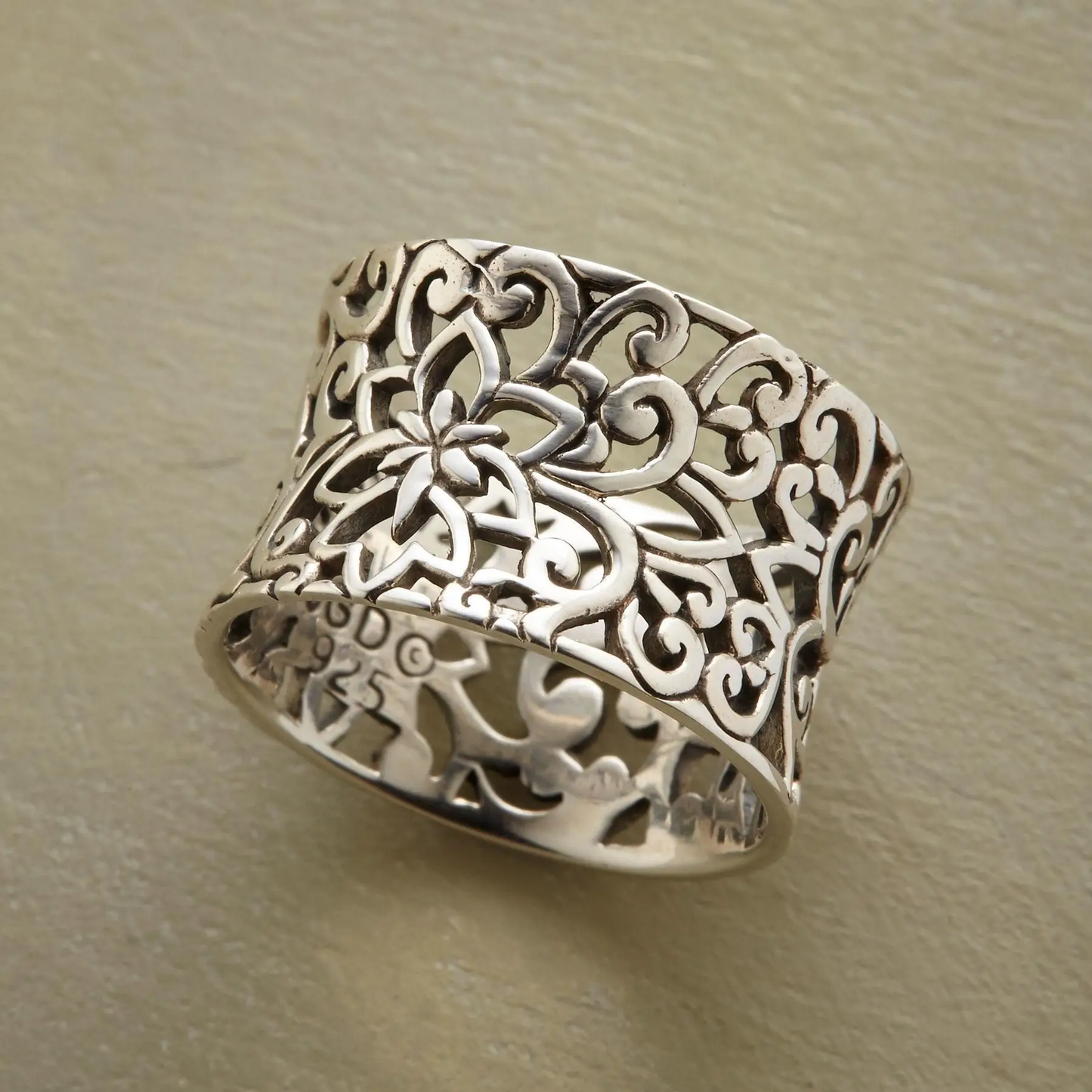 Ezüst Ornate Filigree Gyűrű
